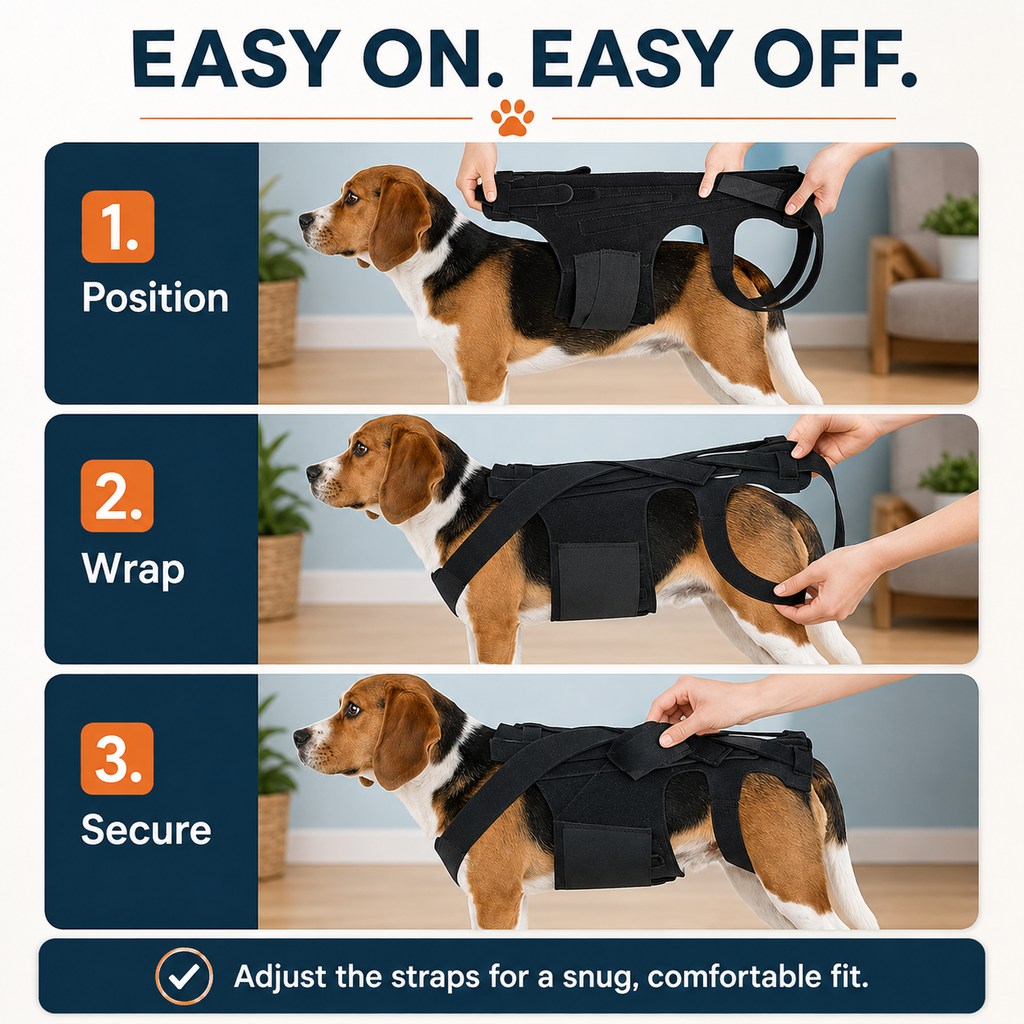 Dog Back Support Brace for Senior & Recovering Dogs - Full-Body Mobility Vest for Walking Stability