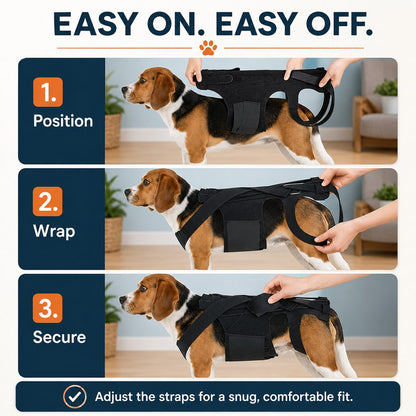 Dog Back Support Brace for Senior & Recovering Dogs - Full-Body Mobility Vest for Walking Stability