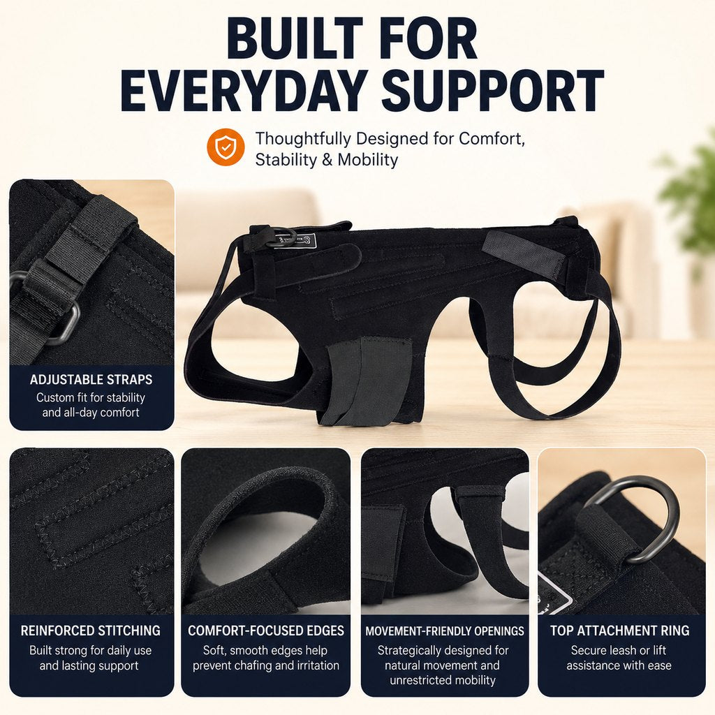 Dog Back Support Brace for Senior & Recovering Dogs - Full-Body Mobility Vest for Walking Stability
