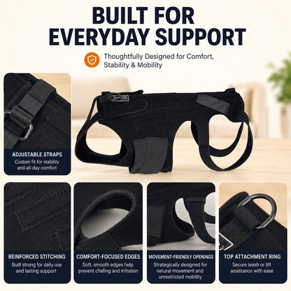 Dog Back Support Brace for Senior & Recovering Dogs - Full-Body Mobility Vest for Walking Stability