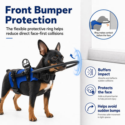 Adjustable Dog Bumper Ring Harness for Safer Home Walking - Helps Blind & Senior Dogs Avoid Wall & Furniture Bumps