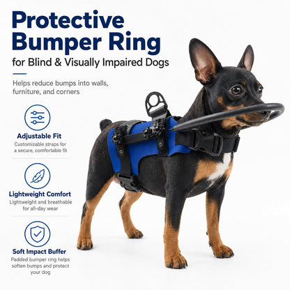 Adjustable Dog Bumper Ring Harness for Safer Home Walking - Helps Blind & Senior Dogs Avoid Wall & Furniture Bumps
