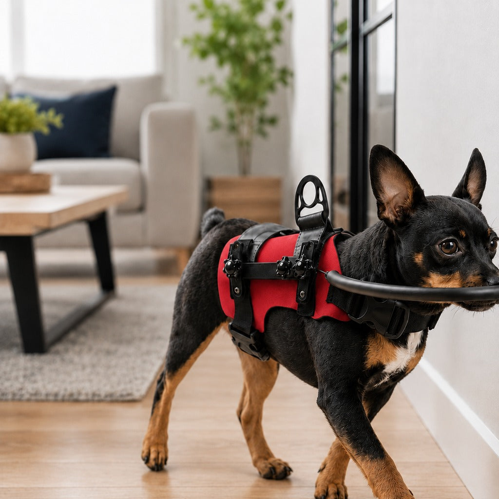 Adjustable Dog Bumper Ring Harness for Safer Home Walking - Helps Blind & Senior Dogs Avoid Wall & Furniture Bumps