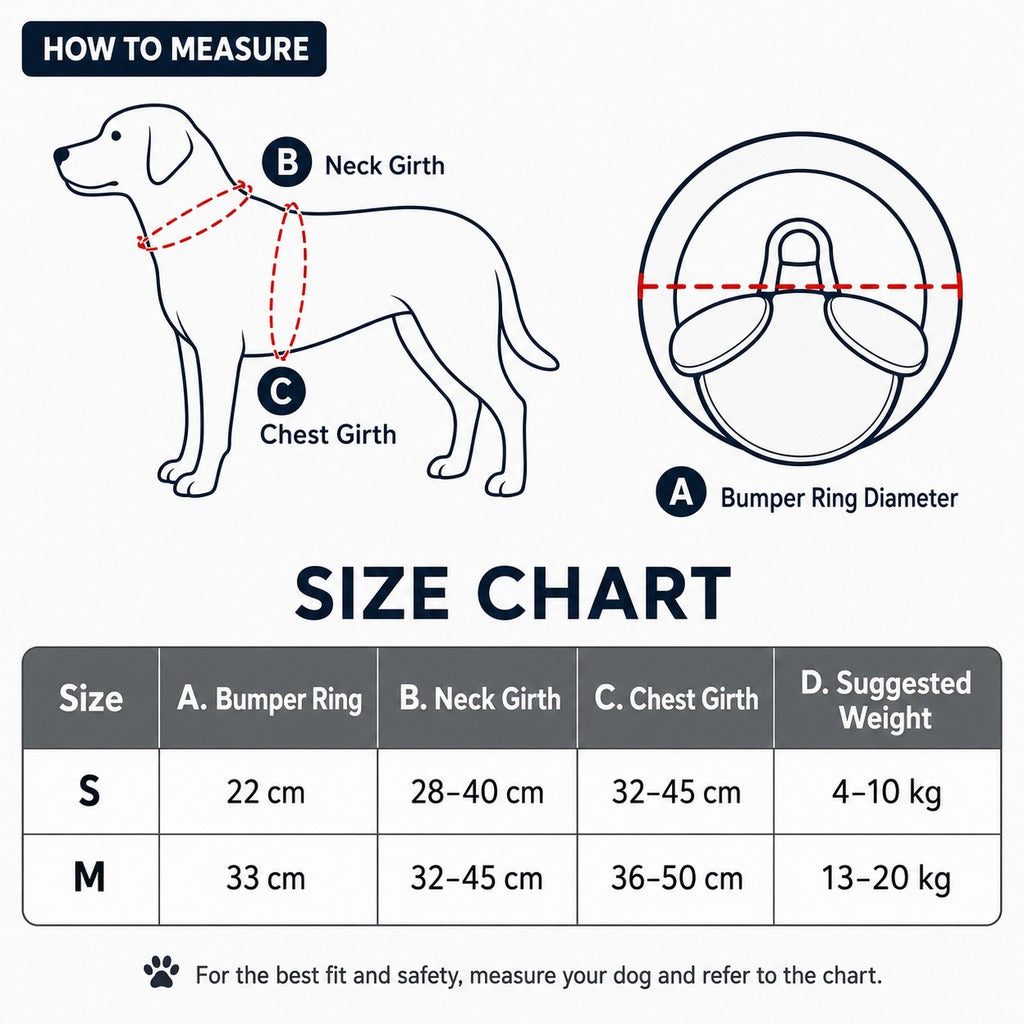 Adjustable Dog Bumper Ring Harness for Safer Home Walking - Helps Blind & Senior Dogs Avoid Wall & Furniture Bumps