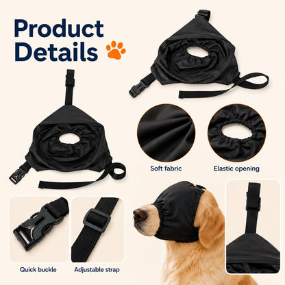 Dog Calming Mask for Car Rides, Grooming & Vet Visits - Adjustable Visual Comfort Hood