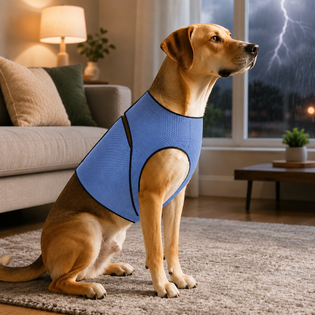 Dog Calming Wrap Vest for Thunderstorms, Fireworks & Travel - Breathable Adjustable Comfort Shirt for Stressful Moments