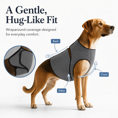 Dog Calming Wrap Vest for Thunderstorms, Fireworks & Travel - Breathable Adjustable Comfort Shirt for Stressful Moments