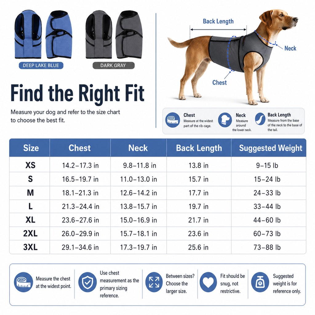 Dog Calming Wrap Vest for Thunderstorms, Fireworks & Travel - Breathable Adjustable Comfort Shirt for Stressful Moments