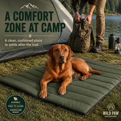 Portable Roll-Up Dog Travel Mat for Camping & Car Trips - Keeps Pets Off Damp, Dirty Ground