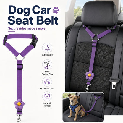 Adjustable Dog Car Seat Belt for Back Seat Travel - Helps Keep Pets Secure & Reduce Driver Distraction