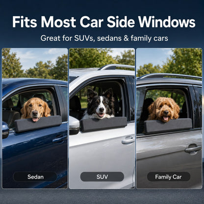 Dog Car Window Chin Rest Cushion for Road Trips - Soft Window Edge Support for Dogs, Helps Protect Paws & Car Door Trim