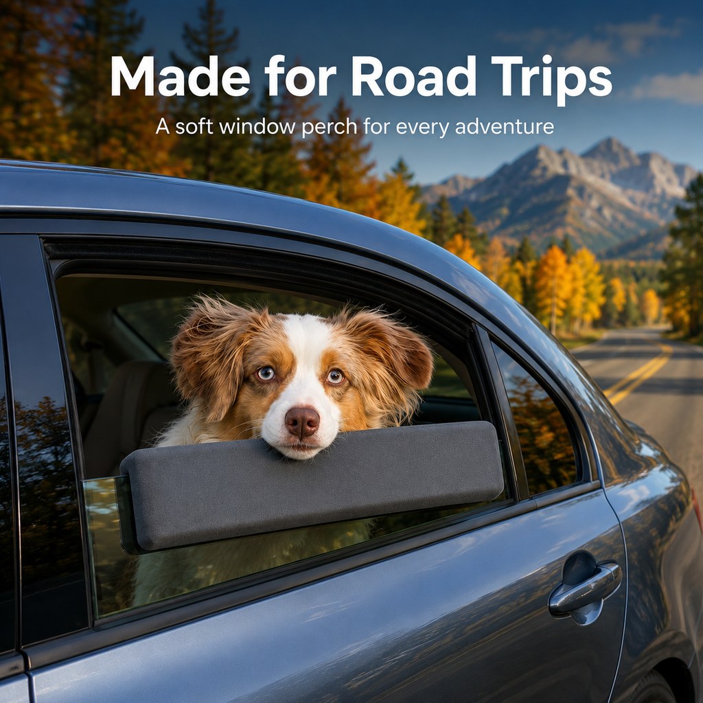 Dog Car Window Chin Rest Cushion - Soft Door-Edge Pillow for Road Trips & Daily Rides