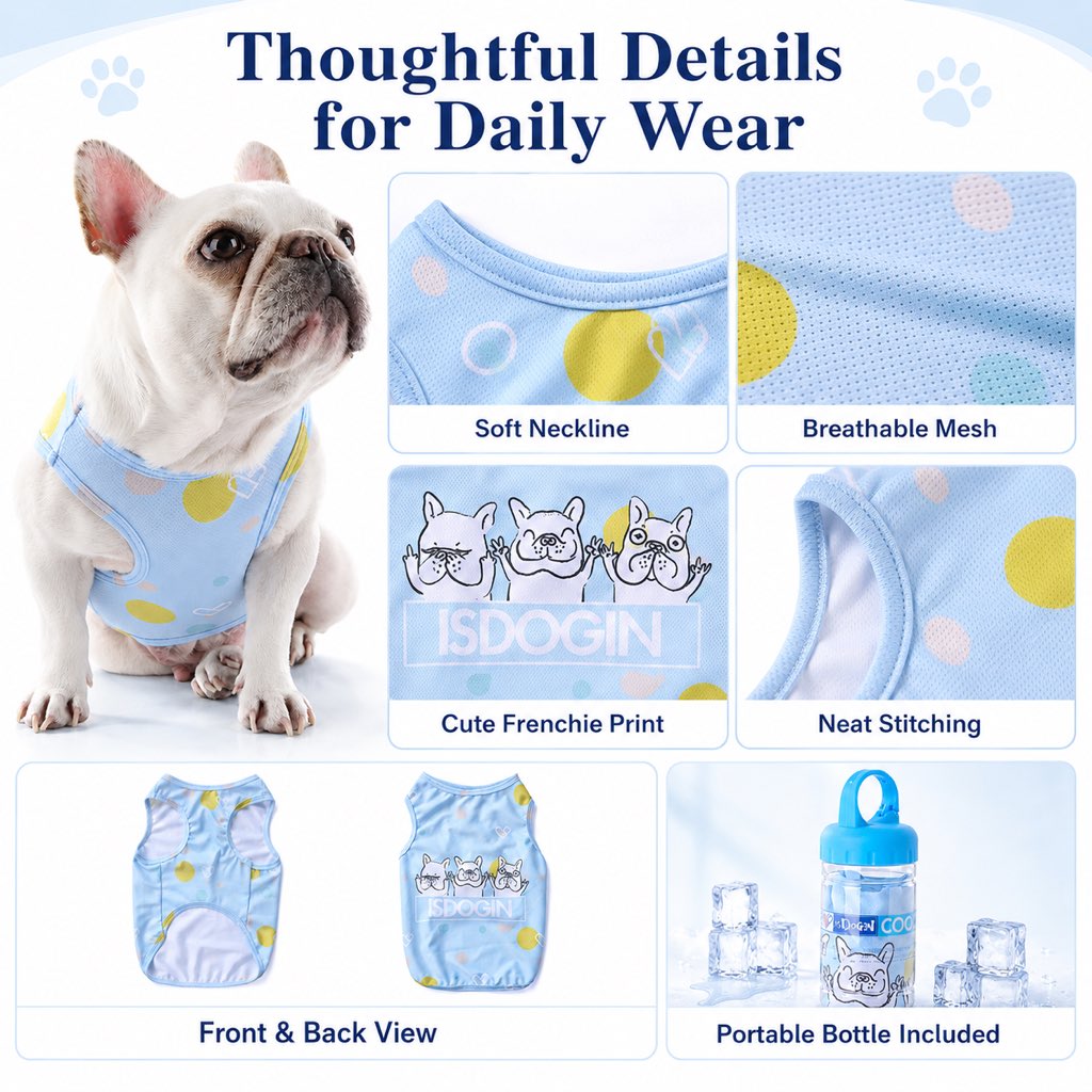 French Bulldog Cooling Vest for Hot Summer Walks