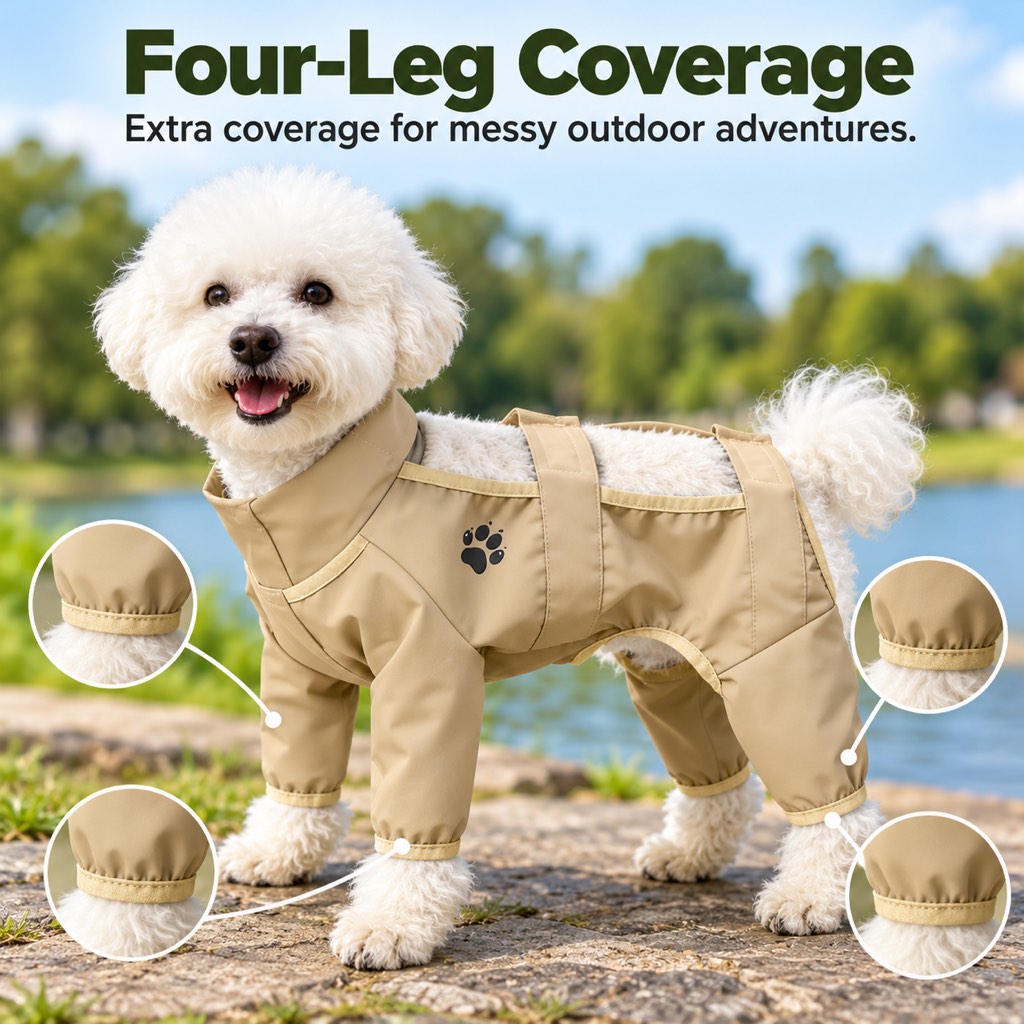Four-Leg Dog Dust Protection Suit for Cleaner Outdoor Walks