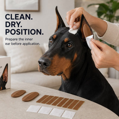 At-Home Dog Ear Posting Support Patch Kit - Low-Profile Adhesive Support Without Separate Liquid Glue