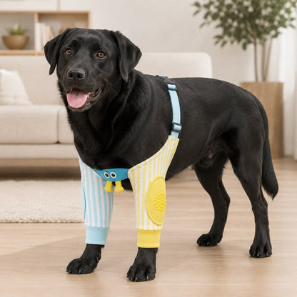Padded Dog Elbow Protector Sleeves for Hard Floors - Dual Front-Leg Coverage for Pressure & Rubbing