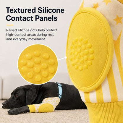 Padded Dog Elbow Protector Sleeves for Hard Floors - Dual Front-Leg Coverage for Pressure & Rubbing