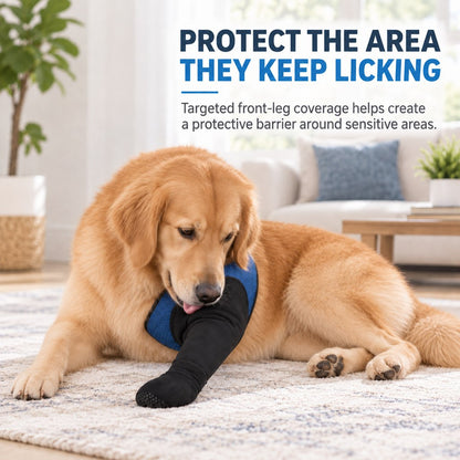Dog Front Leg Support Brace for At-Home Recovery & Anti-Lick Protection - Full-Length Sleeve with Paw Cover