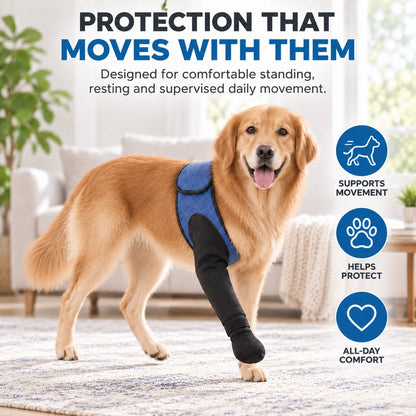 Dog Front Leg Support Brace for At-Home Recovery & Anti-Lick Protection - Full-Length Sleeve with Paw Cover