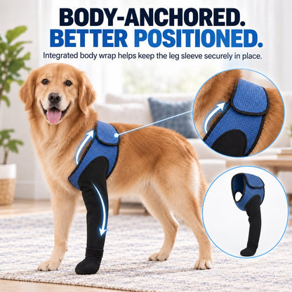 Dog Front Leg Support Brace for At-Home Recovery & Anti-Lick Protection - Full-Length Sleeve with Paw Cover