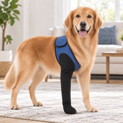 Dog Front Leg Support Brace for At-Home Recovery & Anti-Lick Protection - Full-Length Sleeve with Paw Cover
