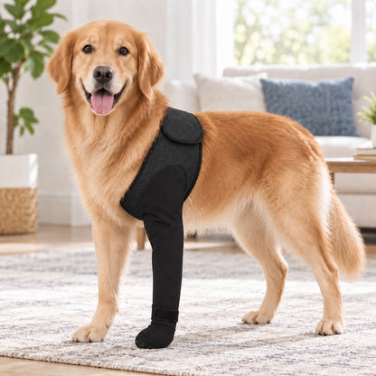 Dog Front Leg Support Brace for At-Home Recovery & Anti-Lick Protection - Full-Length Sleeve with Paw Cover