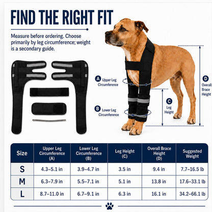 Dog Double Front Leg Support Brace for Unsteady Walking - Chest Harness with Internal Metal Support Inserts