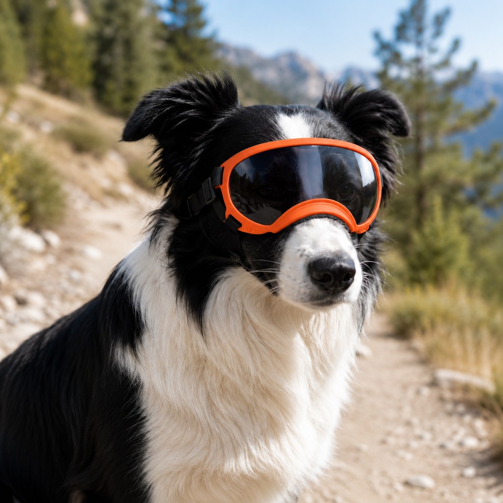 Photochromic Dog Goggles for Hiking & Car Rides - Adjustable Wind, Dust & Debris Coverage