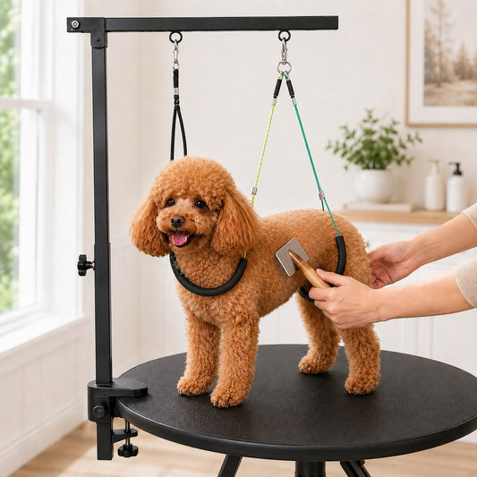 Adjustable Dog Grooming Arm Kit for At-Home Grooming - Steadier Brushing, Trimming & Nail Care