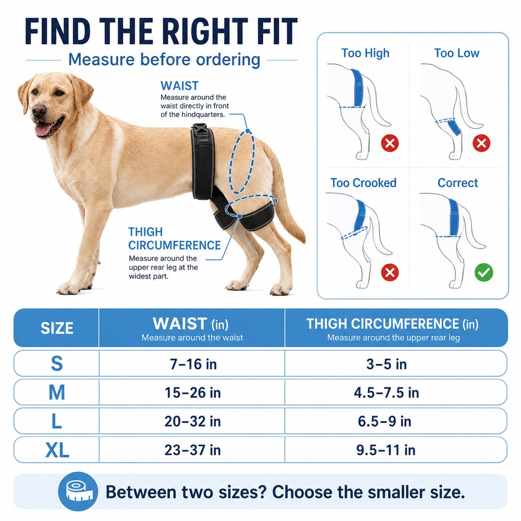 Dog Hip & Rear Leg Support Brace – Adjustable Dual Hind-Leg Stability Wrap for Senior Dogs, Hardwood Floors & Daily Walks