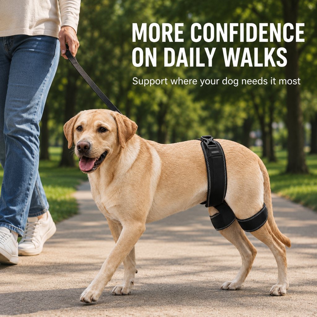 Dog Hip & Rear Leg Support Brace – Adjustable Dual Hind-Leg Stability Wrap for Senior Dogs, Hardwood Floors & Daily Walks