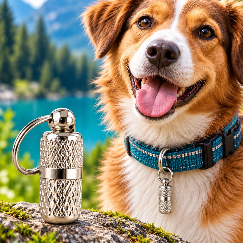 Dog ID Contact Capsule for Collars – 3-Pack Emergency Contact Tag Holder for Walks & Travel