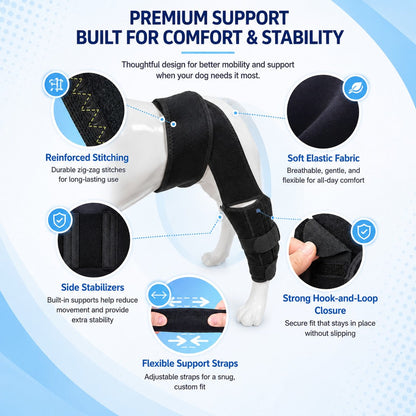 Adjustable Dog Leg Support Brace for Daily Walks - Support for Weak Front or Hind Legs