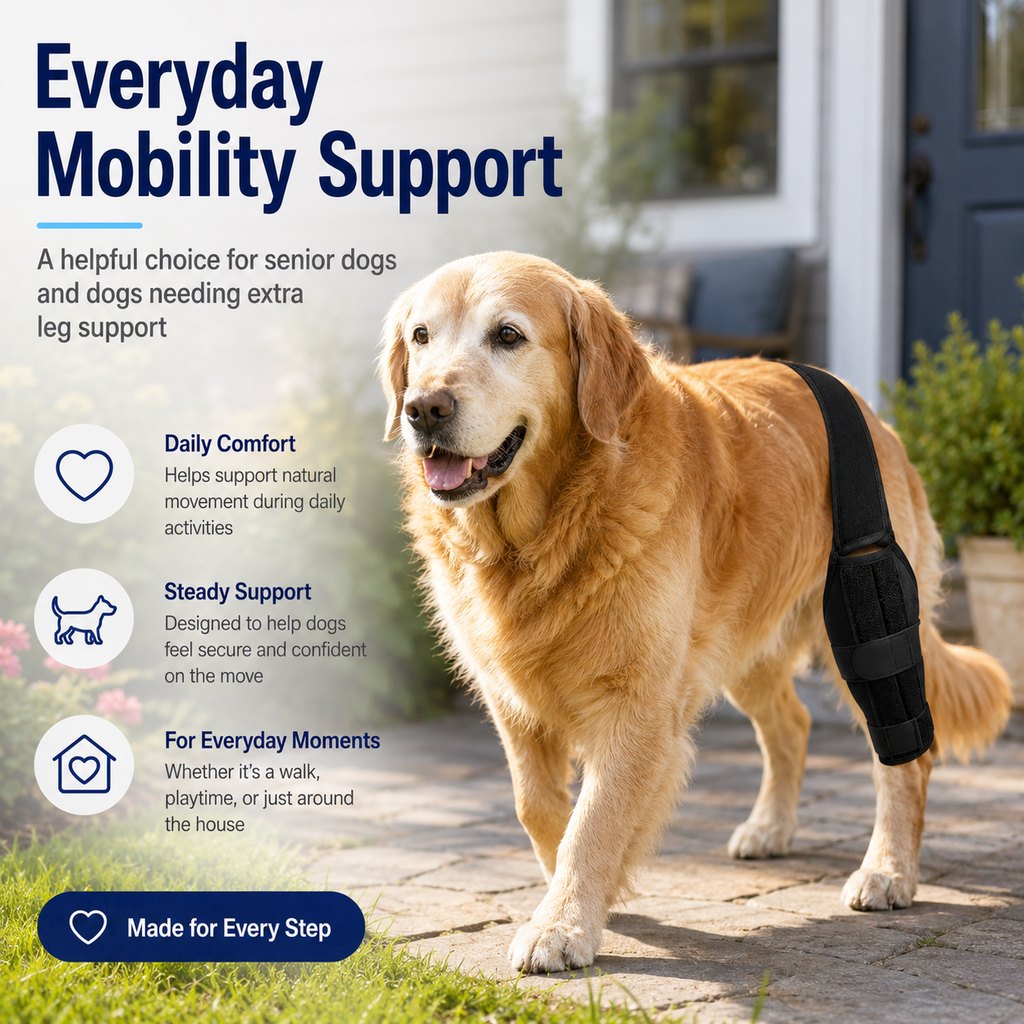 Adjustable Dog Leg Support Brace for Daily Walks - Support for Weak Front or Hind Legs