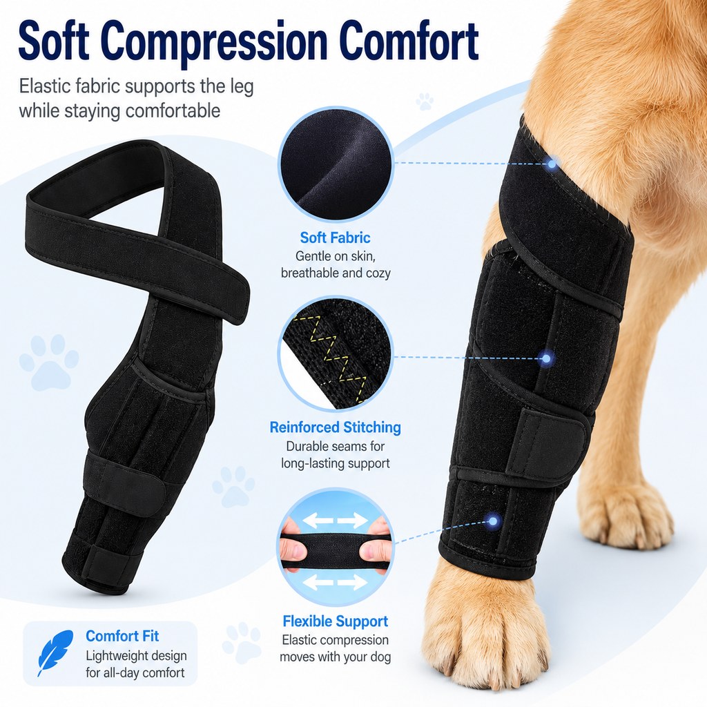 Adjustable Dog Leg Support Brace for Daily Walks - Support for Weak Front or Hind Legs