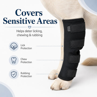 Dog Leg Recovery Brace for Post-Surgery Care, Adjustable Rear Leg Support to Help Protect Against Licking & Chewing