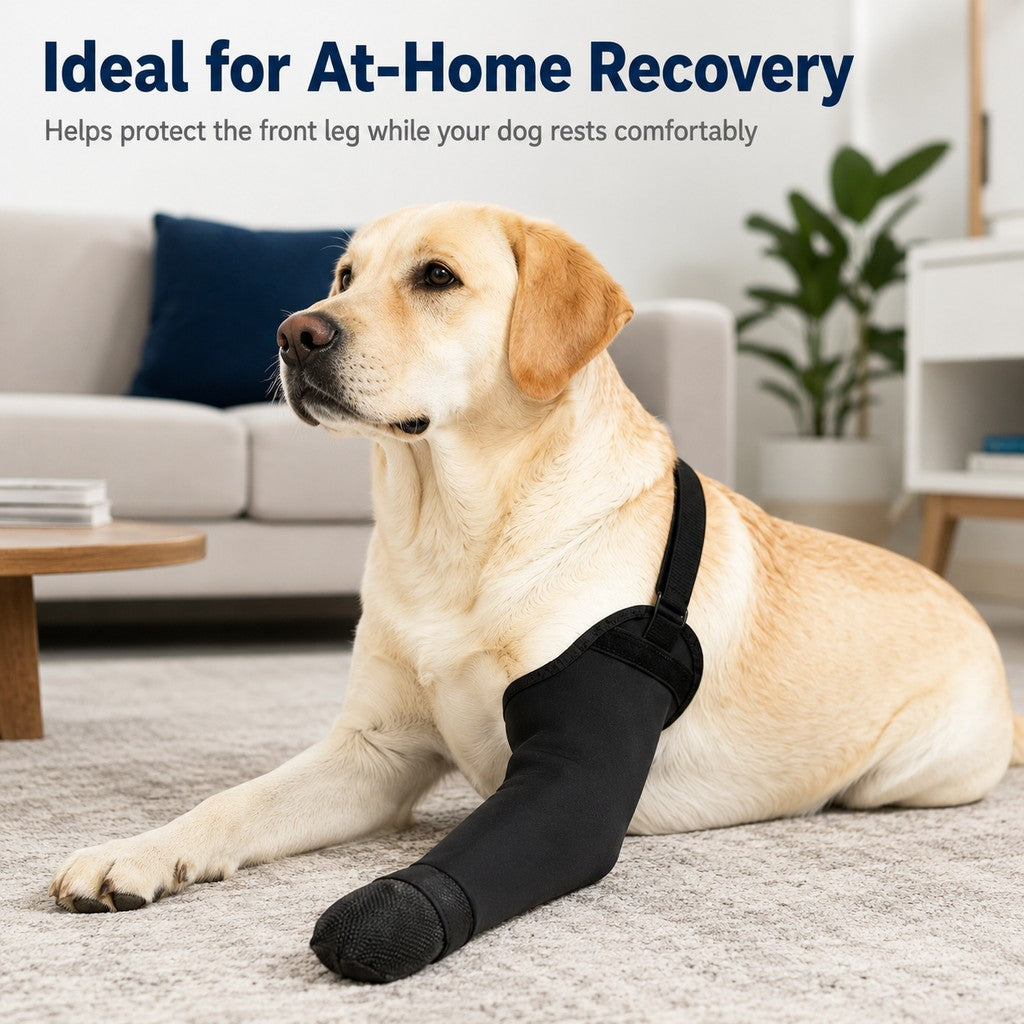 Dog Front Leg Protective Sleeve for Recovery & Walks - Helps Reduce Licking