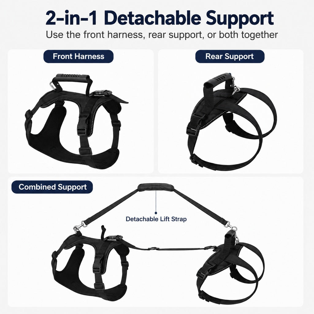 Full-Body Dog Lift Harness for Large Dogs - Front & Rear Mobility Support for Stairs, Car Ramps and Weak Hind Legs