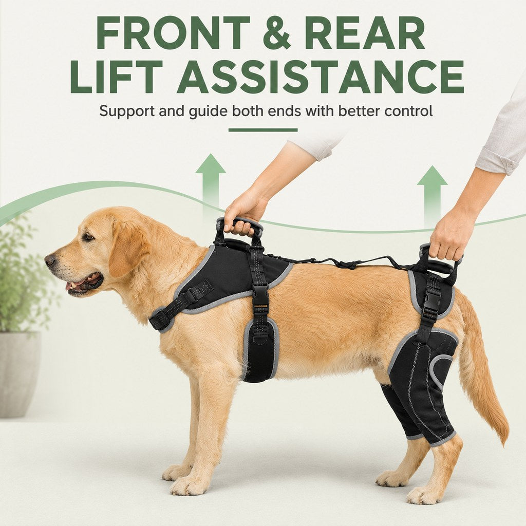 Full-Body Dog Lift Harness with Dual Rear-Leg Support - Easier Standing, Stairs & Car Entry