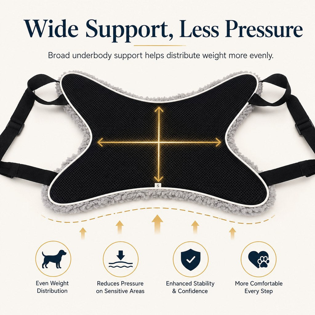 Dog Lift Support Sling for Stairs & Walks - Adjustable Mobility Harness for Senior Dogs with Weak Legs