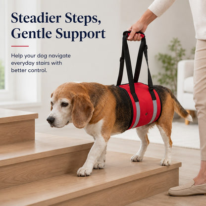 Reflective Dog Lift Support Sling - Belly Assist for Dogs with Limited Mobility on Stairs, Walks & Car Entry