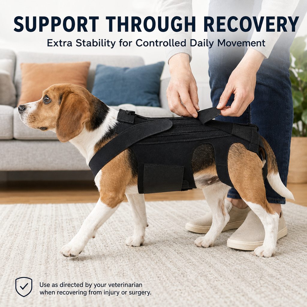 Dog Back Support Brace for Senior & Recovering Dogs - Full-Body Mobility Vest for Walking Stability