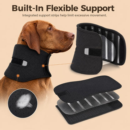 Adjustable Dog Neck Support Brace for Rest & Recovery - Breathable Cervical Collar for Limited Neck Movement