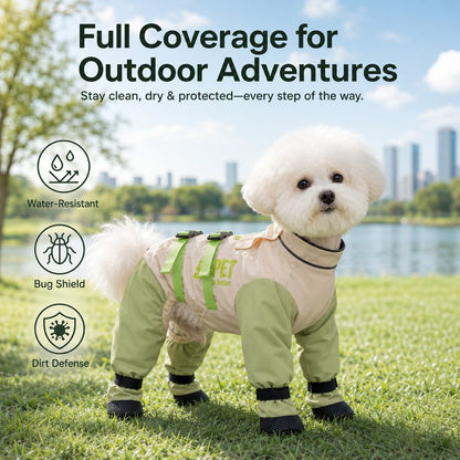 Dog Outdoor Protection Suit – Keep Fur Cleaner from Grass, Dirt, Bugs & Wet Ground During Walks