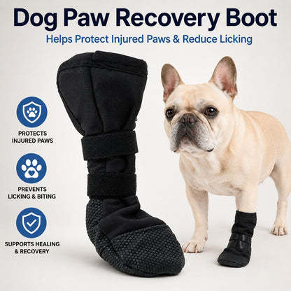 Dog Paw Recovery Boot for Home Rest & Walks - Anti-Lick Protective Cover for Injured Paws