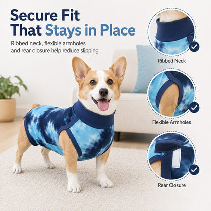 Dog Post Surgery Recovery Suit - Soft Anti-Lick Protective Onesie for Spay Neuter Recovery