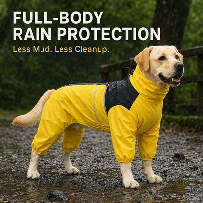 Full-Body Waterproof Dog Rain Suit for Muddy Walks - Keeps Belly & Legs Cleaner