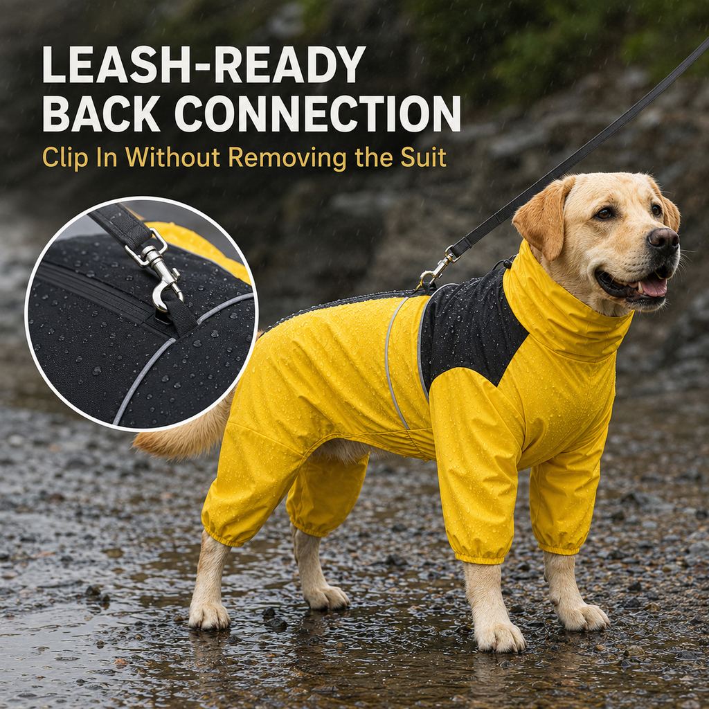 Full-Body Waterproof Dog Rain Suit for Muddy Walks - Keeps Belly & Legs Cleaner