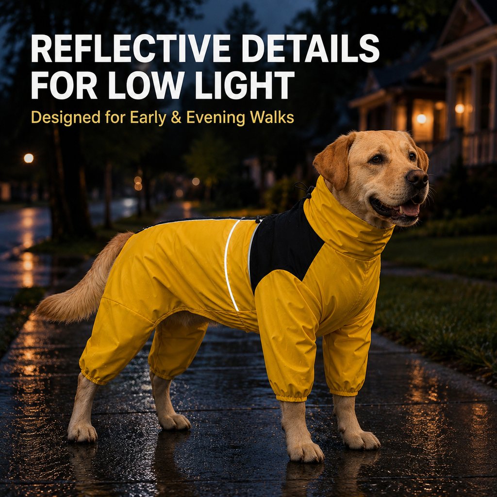 Full-Body Waterproof Dog Rain Suit for Muddy Walks - Keeps Belly & Legs Cleaner