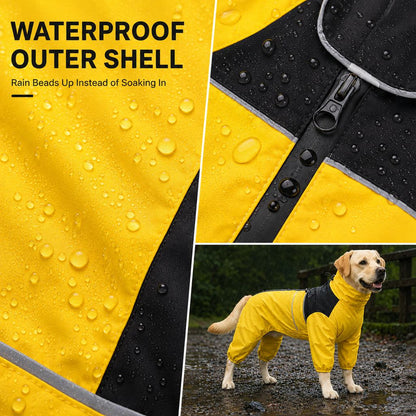 Full-Body Waterproof Dog Rain Suit for Muddy Walks - Keeps Belly & Legs Cleaner